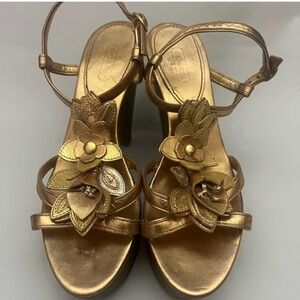 COACH Multi Gold Floral Women's Sandals